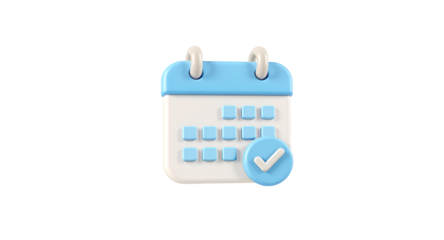 3D Calendar Icon Schedule, Appointment, Planner, Organizer, Management