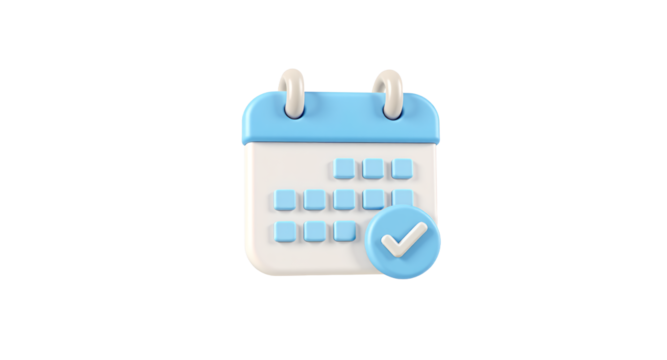 3D Calendar Icon Schedule, Appointment, Planner, Organizer, Management
