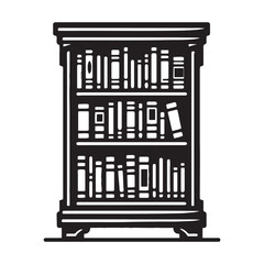 Keeping your essentials within reach – Shelf silhouette captured in smart Shelf vector – Shelf illustration – furniture silhouette

