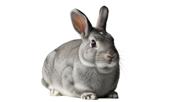 Adorable Grey Rabbit High-Quality Stock Photo for Commercial Use
