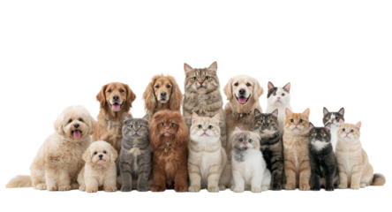 Adorable Pets Dogs and Cats Posing Together for a Photo Shoot