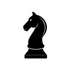 Black chess knight art on transparent background silhouette