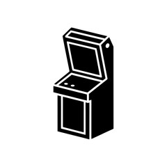 Isolated arcade game on transparent background silhouette