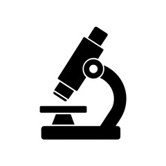 Microscope black icon on transparent background silhouette