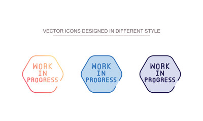 Work In Progress icon design with white background stock illustration