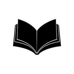 Open book silhouette on transparent background