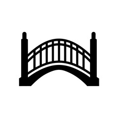 Simple bridge design on transparent background silhouette