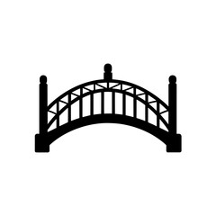 Bridge silhouette art on transparent background