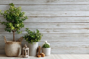 Vintage wood wall banner