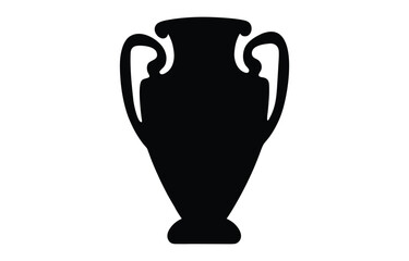 Greek vase silhouette vector, Greek amphora vase vector  flat illustration