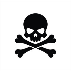 Skull and Crossbones Silhouette Vector – Minimalist Danger & Pirate Icon