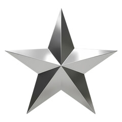 Silver Star:  Metallic, Five-Pointed Star Design for Branding & Decoration