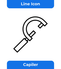 Caliper Outline Icon For Industrial Manufacturing And Engineering Tool Design On White Isolated Background Precision Measurement Graphic Line Art Vector Symbol
