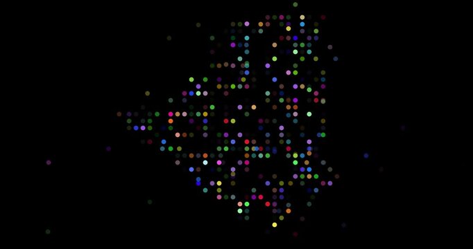 Flowing particle motion creating Algeria country