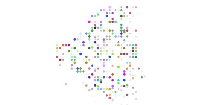 Digital generative dots form Algeria shape