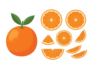 Vibrant Orange Sections: A photorealistic depiction of a juicy orange, complete with slices and segments, embodies freshness and vitality.