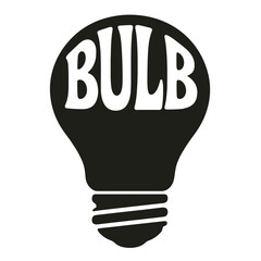 Fototapeta premium Light bulb silhouette with bold text on a white background 