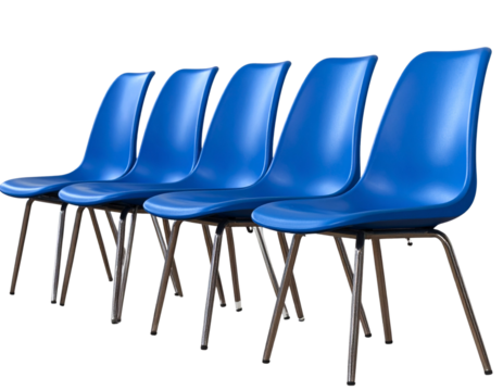  Row of Blue Chairs PNG, Isolated on Transparent Background - Powered by Adobe