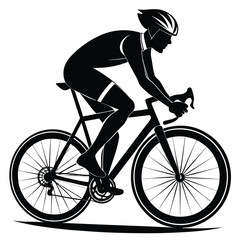 Dynamic Silhouette of a Cyclist Propelling Forward A Powerful Depiction of Speed Endurance and the Spirit of Cycling