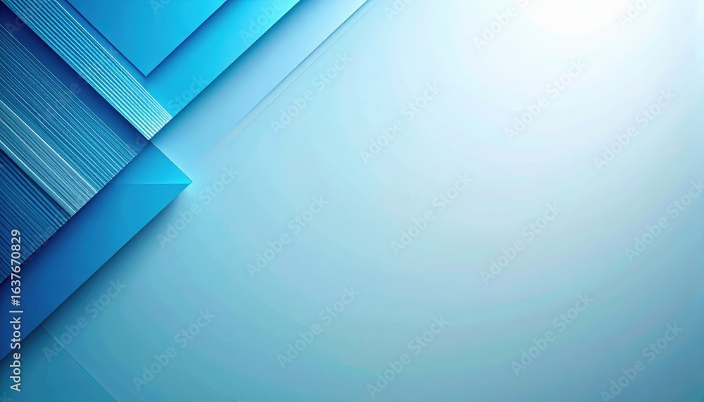 Poster dynamic blue geometric patterns abstract digital art modern design studio setting close-up perspecti