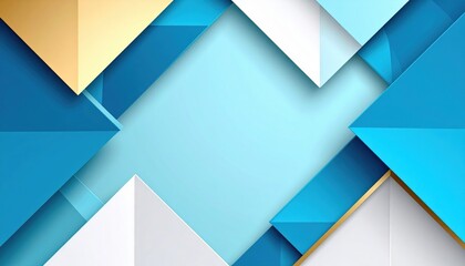 Obraz premium Dynamic geometric shapes in blue and gold abstract composition digital art modern environment minimalist viewpoint