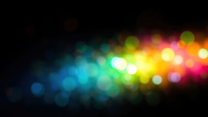 Blurred rainbow refraction overlay effect. Light lens prism effect on black background. Holographic reflection, crystal flare leak shadow overlay. Colorful rainbow disco ball light