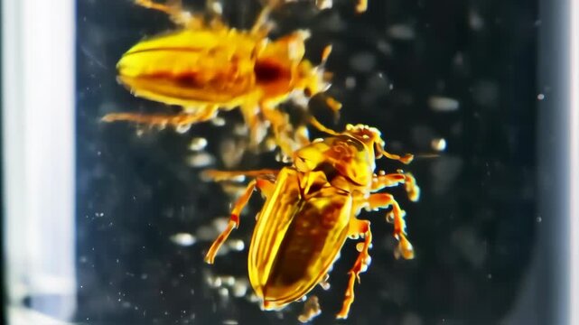 Amber-encased beetles