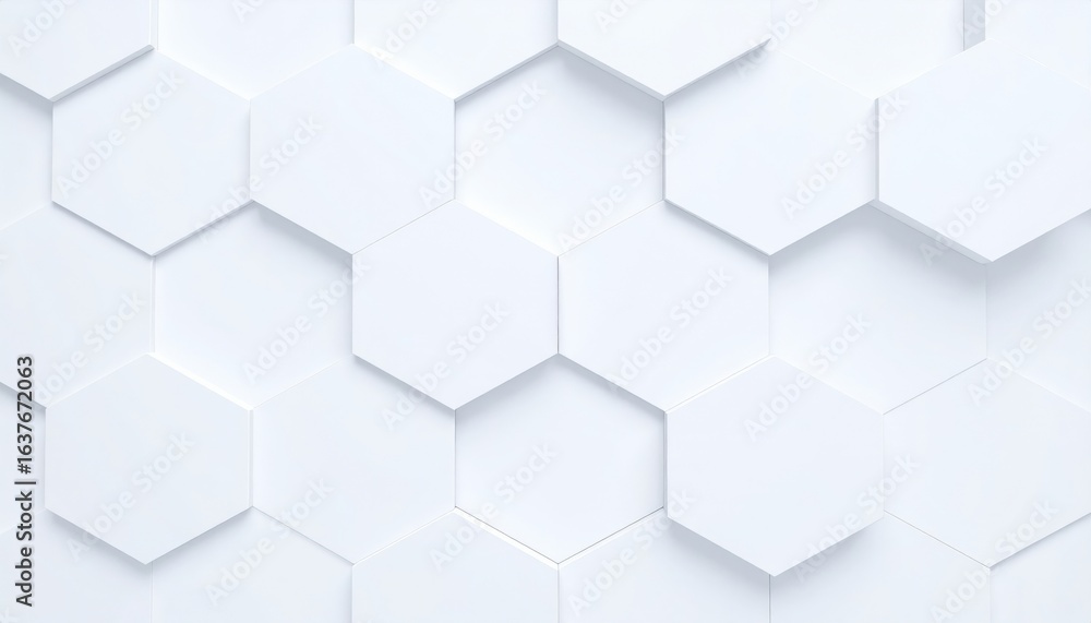 Poster creating modern hexagonal patterns in minimalist design studio setting graphic art clean environment
