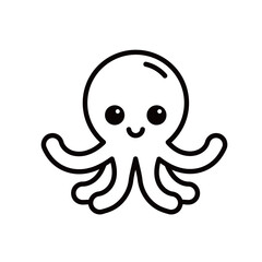 silhouette of an octopus with a white background