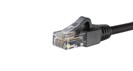 High-Speed Ethernet Cable Connector RJ45 Plug Detail