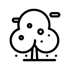 Trees thin line icon set. Forest, park and garden trees isolated sign pack. Nature concept. Vector illustration symbol elements for web design and apps. EPS 10