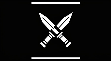 Elegant Black Silhouette of a ban on carrying sharp weapons and knives Minimalist Vector Illustration