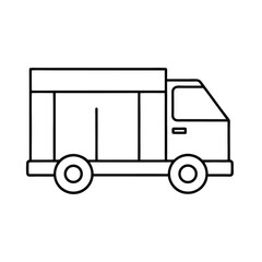 Delivery Truck Line Art Icon, Minimal Parcel & Logistics Vector