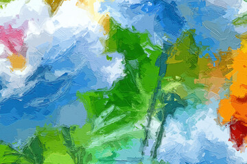 Naklejka premium Various oil paintings, flowers, roses, peonies, waterfalls, eagles, lakes, lotus leaves, lotus flowers, butterflies