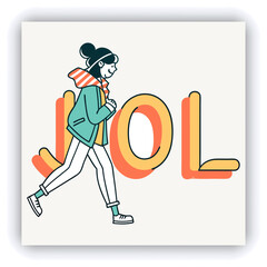 JOL letter logo design in six style. JOL polygon, circle, triangle, hexagon, flat and simple style with black and white color variation letter logo set in one artboard. JOL minimalist and classic logo