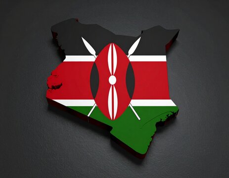 Kenya map shaped with Kenya flag design