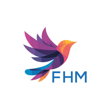 FHM &ldquo;Colorful Abstract Bird Logo Design &ndash; FHM Later Logo, Modern Geometric Vector Illustration&rdquo;
