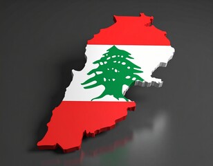  Lebanon map shaped with Lebanon flag design