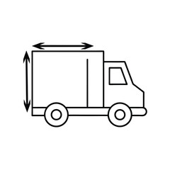 Dimension Delivery Truck Icon, Parcel Shipping & Logistics Vector