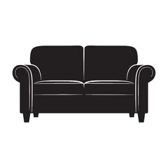 A blend of softness and structure – Sofa silhouette envisioned in sleek Sofa vector – Sofa illustration – furniture vector

