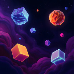 abstract background with a cube