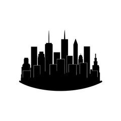 Obraz premium Cityscape silhouette on transparent background