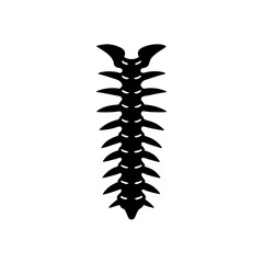 Spine silhouette art on transparent background