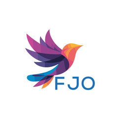 FJO “Colorful Abstract Bird Logo Design – FJO Later Logo, Modern Geometric Vector Illustration”
