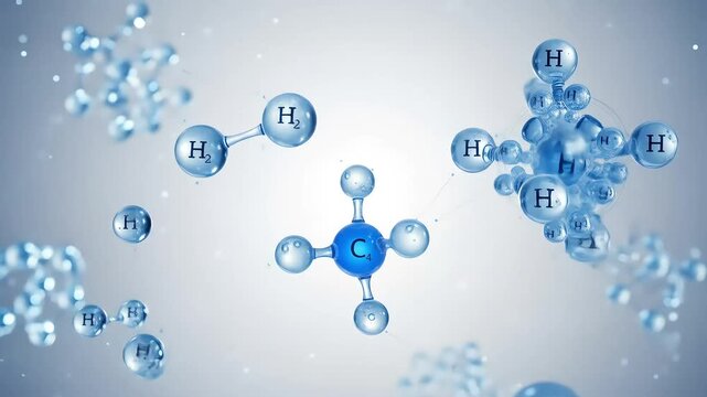 Detailed Illustration of Molecules with Spherical Atoms and Bonds on a Bright White Background Depicting Scientific Structure and Chemical Compounds
