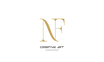 NF, FN, N, F abstract letters logo monogram