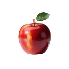an apple placed against a pristine white background.