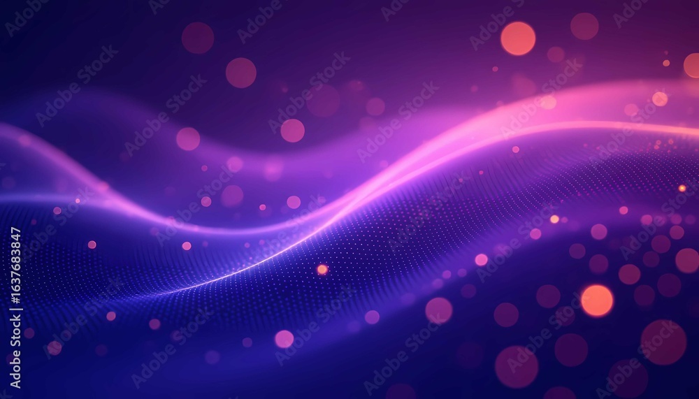 Aufkleber high-resolution abstract background with deep violet gradient, grainy texture, glowing dust particle
