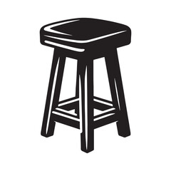 Comfort and style in a small frame – Stool silhouette portrayed in cozy Stool vector – Stool illustration – furniture vector

