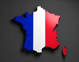 France map shaped with France flag design